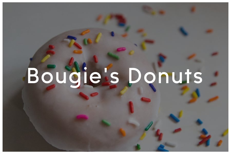 <span>Bougie's Donuts<br><br>5400 Brodie Lane<br>Sunset Valley, TX 78745<br><br>(512) 382-1617</span>