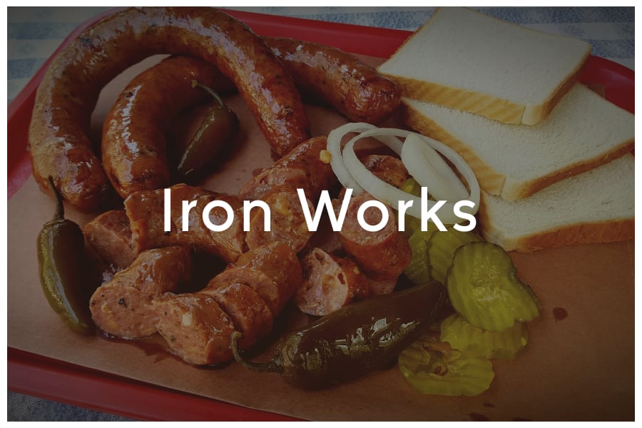 <span>Iron Works<br><br>100 Red River Street<br>Austin, TX 78701<br><br>(512) 478-4855</span>