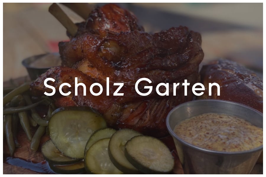 <span>Scholz Garten<br><br>1607 San Jacinto Blvd<br>Austin, TX 78701<br><br>(512) 474-1958</span>