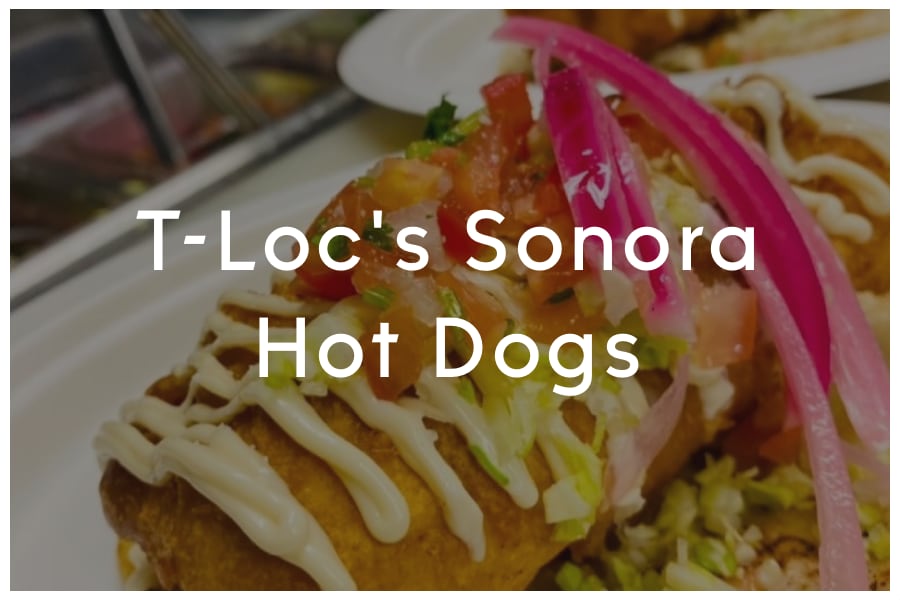 <span>T-Loc's Sonora Hot Dogs<br><br>5000 Burnet Road<br>Austin, TX 78756<br><br>(512) 994-8982</span>